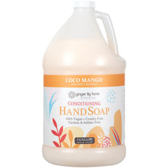 Ginger Lily Farms Botanicals Coco Mango hand soap poured for daily cleansing with a rich lather