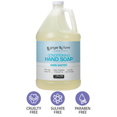 Ginger Lily Farms creamy lather close-up shows rich conditioning texture for gentle cleansing.