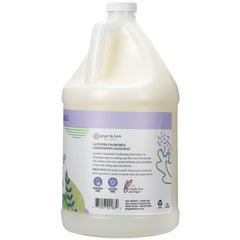Ginger Lily Farms gallon refill label closeup for locker rooms, hotels, and spas.