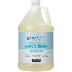Ginger Lily Farms hand soap refill bottle showing brand logo for economical refills.
