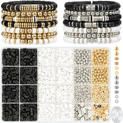 Gionlion clay beads bracelet kit enables DIY jewelry projects with customizable colors.