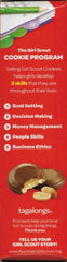 Girl Scout Cookies Peanut Butter Patties ingredients closeup suggests versatile snacking options.