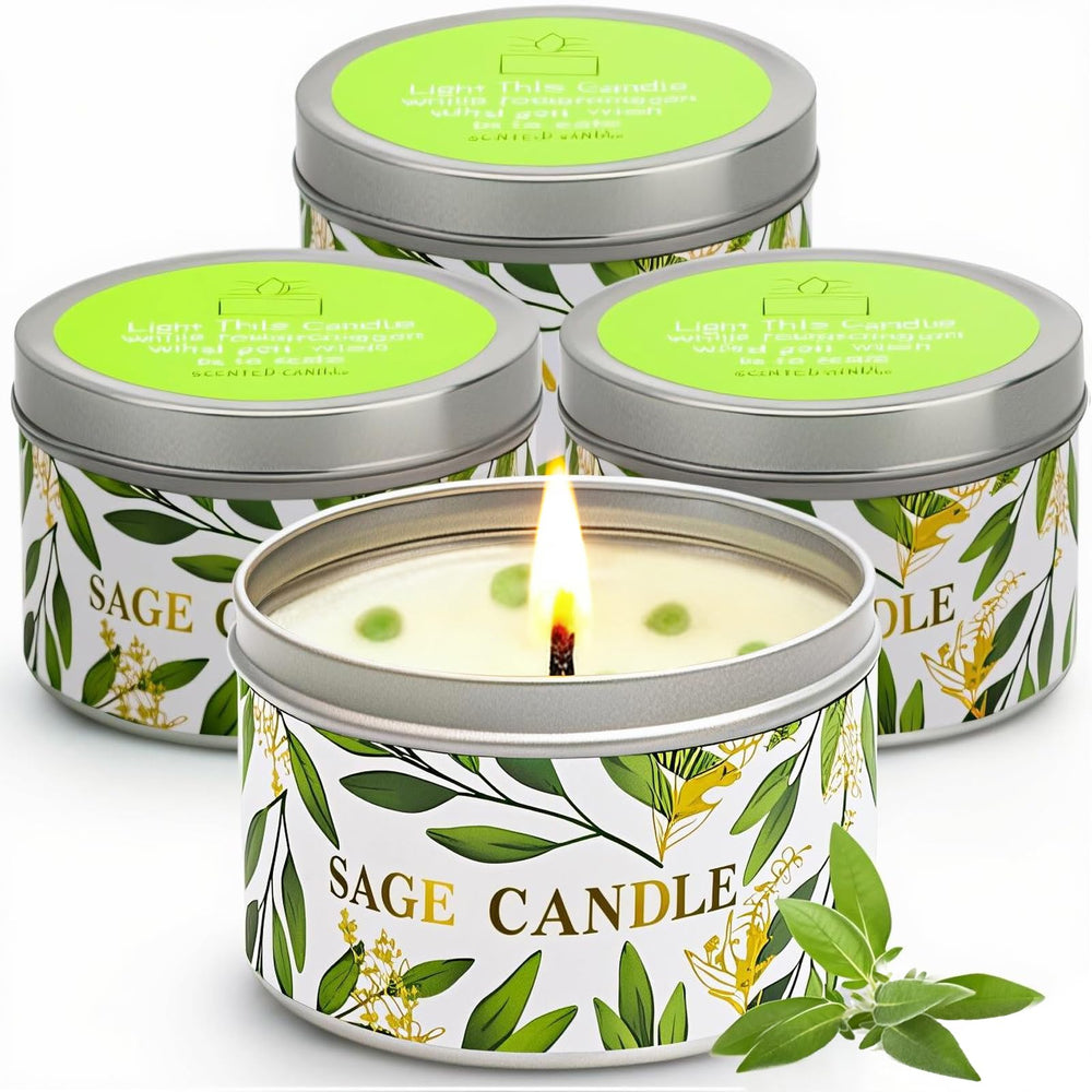 Gisly sage candle jar with white sage aroma for a calming atmosphere.