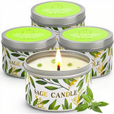 Gisly sage candle jar with white sage aroma for a calming atmosphere.