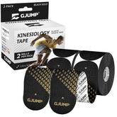GJUMP kinesiology tape precuts with rounded edges for easy application and secure fit.