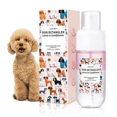 GJYC PET dog detangler bottle front view for quick, no-rinse brushing