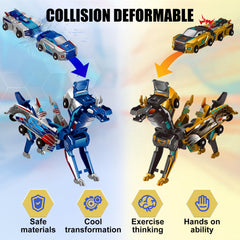 Gkiozu dino-car transformation sequence showing quick car to dinosaur conversion