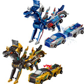 Gkiozu magnetic dinosaur car toy in 2-in-1 mode for crash play