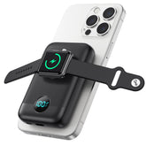 GKUTW magnetic power bank attaching to iPhone with magnet for secure charging on the go