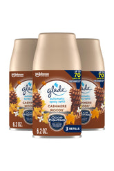 Glade Cashmere Woods refill bottle front for quick home fragrance refreshment