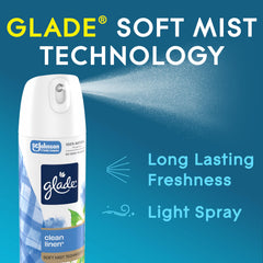 Glade Crisp Air scent with laundry and floral notes in a can