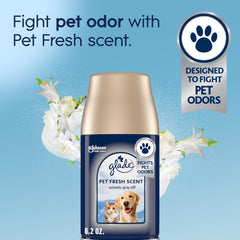 Glade Pet Fresh 2-count packaging emphasizes convenient replacement for automatic spray.