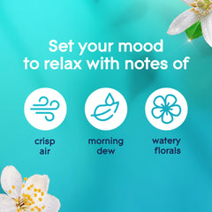 Glade PlugIns Dewdrop Petals in-use diffuser creating calm ambiance