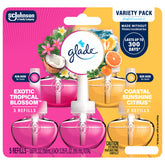 Glade PlugIns Exotic Tropical Blossoms refill creates a bright tropical ambience in any room