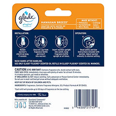 Two-pack refill bottle for Glade PlugIns Hawaiian Breeze.