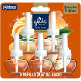 Glade PlugIns Pumpkin Ginger refills 5-count for long-lasting home fragrance.