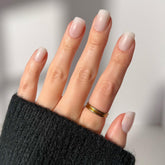 Glamnetic Clean Cut milky white nails ready for a durable mani