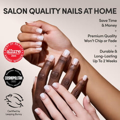 Glamnetic glazed Soft Whip ombre nails with salon-like shine.