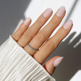 Glamnetic Pink Blush nails with milky base for natural-looking mani