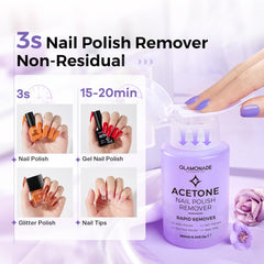 Glamonade nail polish remover's one-touch pump for easy daily use.
