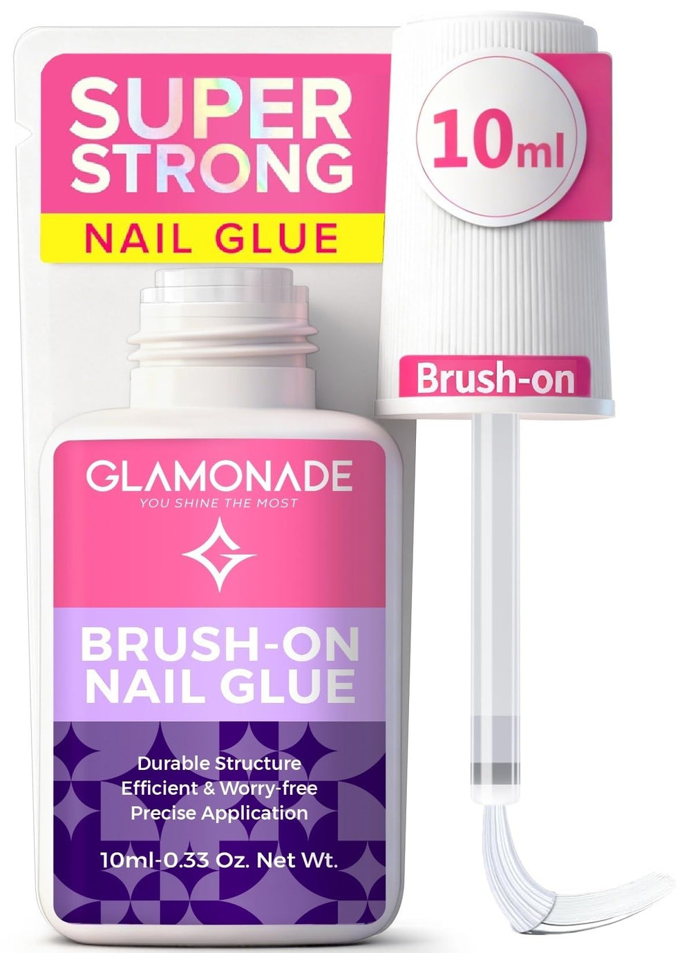 Glamonade super-strong nail glue with brush-on precision for press-ons