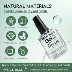 Glamonade Top Coat high-gloss finish seals color with lasting shine.
