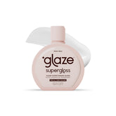 Glaze Supergloss bottle shows transparent formula delivering bright shine.