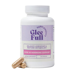 GLEEFULL SUPPS GleeFull bottle with capsules for natural balance support.
