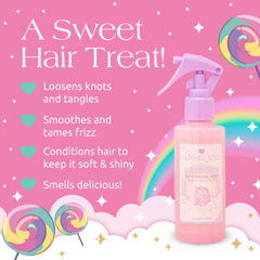 Glimmer Wish detangler used by mom and child during morning routine.