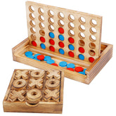 Glintoper Tic Tac Toe board on a warm wood surface for family-friendly play.