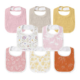 GLLQUEN BABY 8-pack bibs front view for drool protection across outfits.