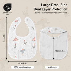 GLLQUEN BABY Circus bibs adjustable snaps for growing babies