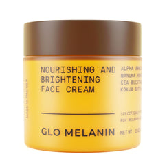 Glo Melanin Nourishing Face Cream jar showing rich creamy texture for daily hydration