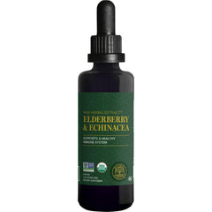 Global Healing Center elderberry echinacea tincture bottle for immune support.