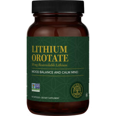 Global Healing Center Lithium Orotate 10mg bottle hints at daily mood balance and calm focus