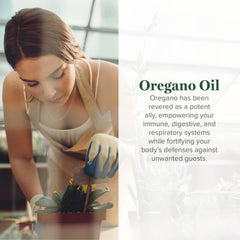 Global Healing Center oregano oil capsules dispensing for convenient daily use.