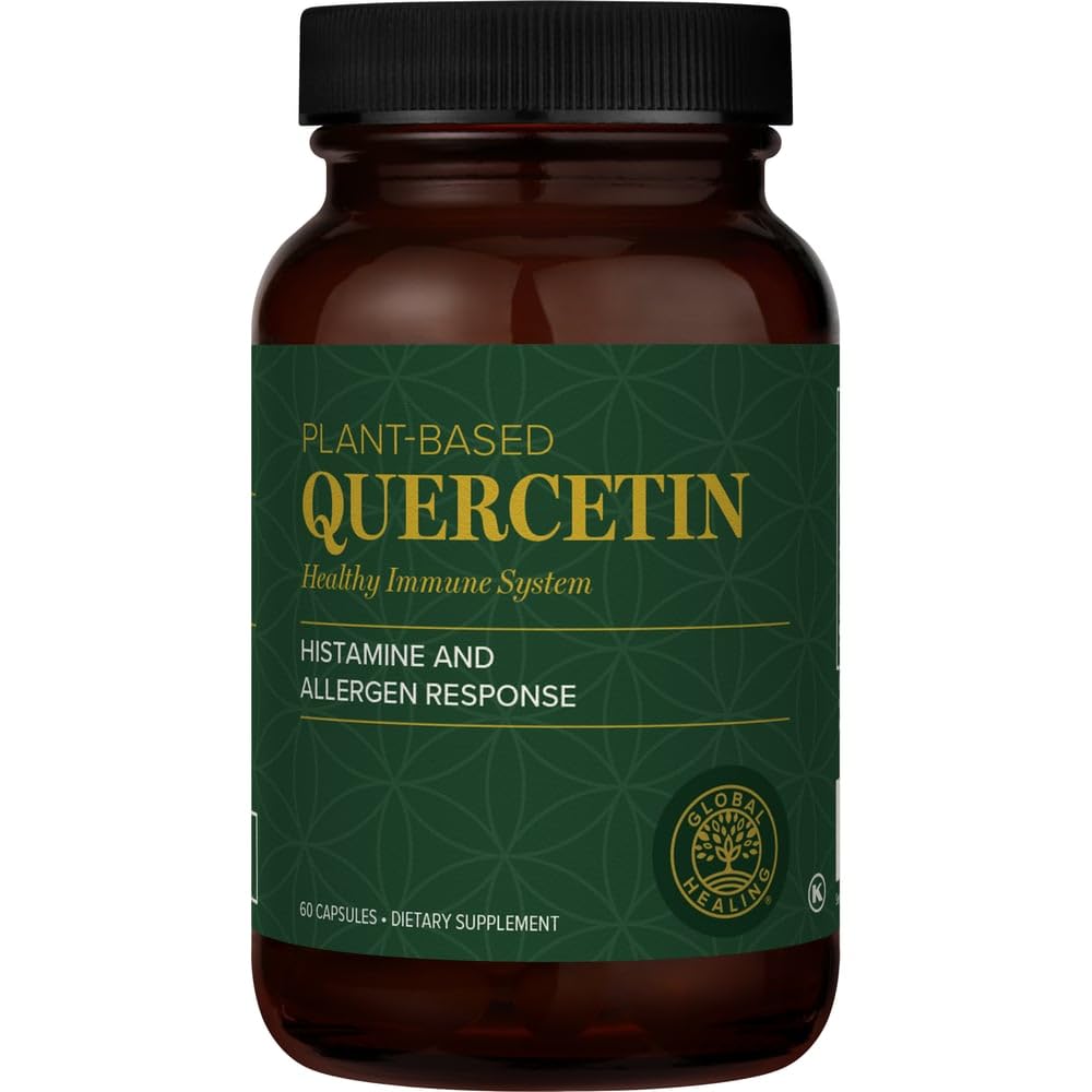 Global Healing Center quercetin-250mg bottle, convenient immune support.