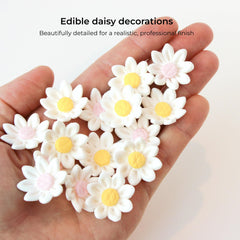 Global Sugar Art large white-yellow daisy cake topper for tiered cakes