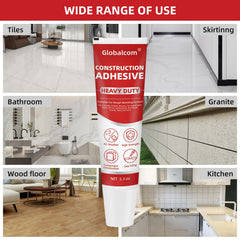 Globalcom waterproof adhesive on tub/shower surface for durable bond