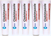 Globe Clotrimazole 1% cream five-pack front view for convenient at-home fungal care.
