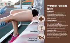 Globe hydrogen peroxide 3percent spray bottle label detail showing active ingredient.