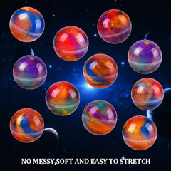 Glompgz Galaxy Slime Ball Kit close-up colors, soft texture for tactile fun.