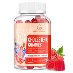 Glorithiventa cholesterol complex gummies bottle for convenient daily wellness.