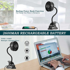 Glovion fan features USB-C charging for quick top-ups during travel.