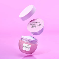 Glow Recipe Plum Plump refill jar close-up showing the sleek design