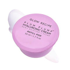 Glow Recipe Plum Plump refill jar packaging highlighting hydration and renewal benefits
