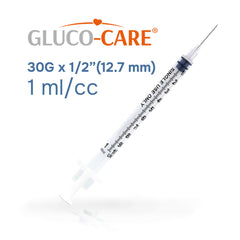 GLUCO-CARE syringe showing leak-proof assembly for safe handling.