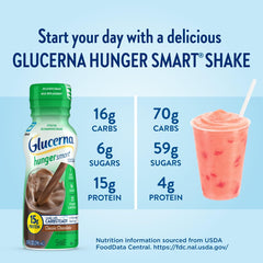 Glucerna Hunger Smart Shake peaches & creme bottle, supports steady energy