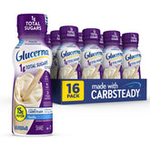 Glucerna vanilla shake ready-to-drink bottle for quick nourishment.