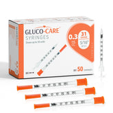 GLUCO-CARE 0.3ml syringe with orange cap for precise dosing in labs